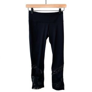 Zella Mesh Leggings Black Crop Athletic Running